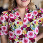 Floral Femininity Curvy Multicolor Floral Blouse