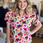 Floral Femininity Curvy Multicolor Floral Blouse