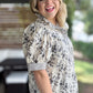 Floral Frenzy Curvy Black & White Floral Top