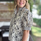 Floral Frenzy Curvy Black & White Floral Top