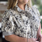 Floral Frenzy Curvy Black & White Floral Top