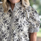 Floral Frenzy Curvy Black & White Floral Top