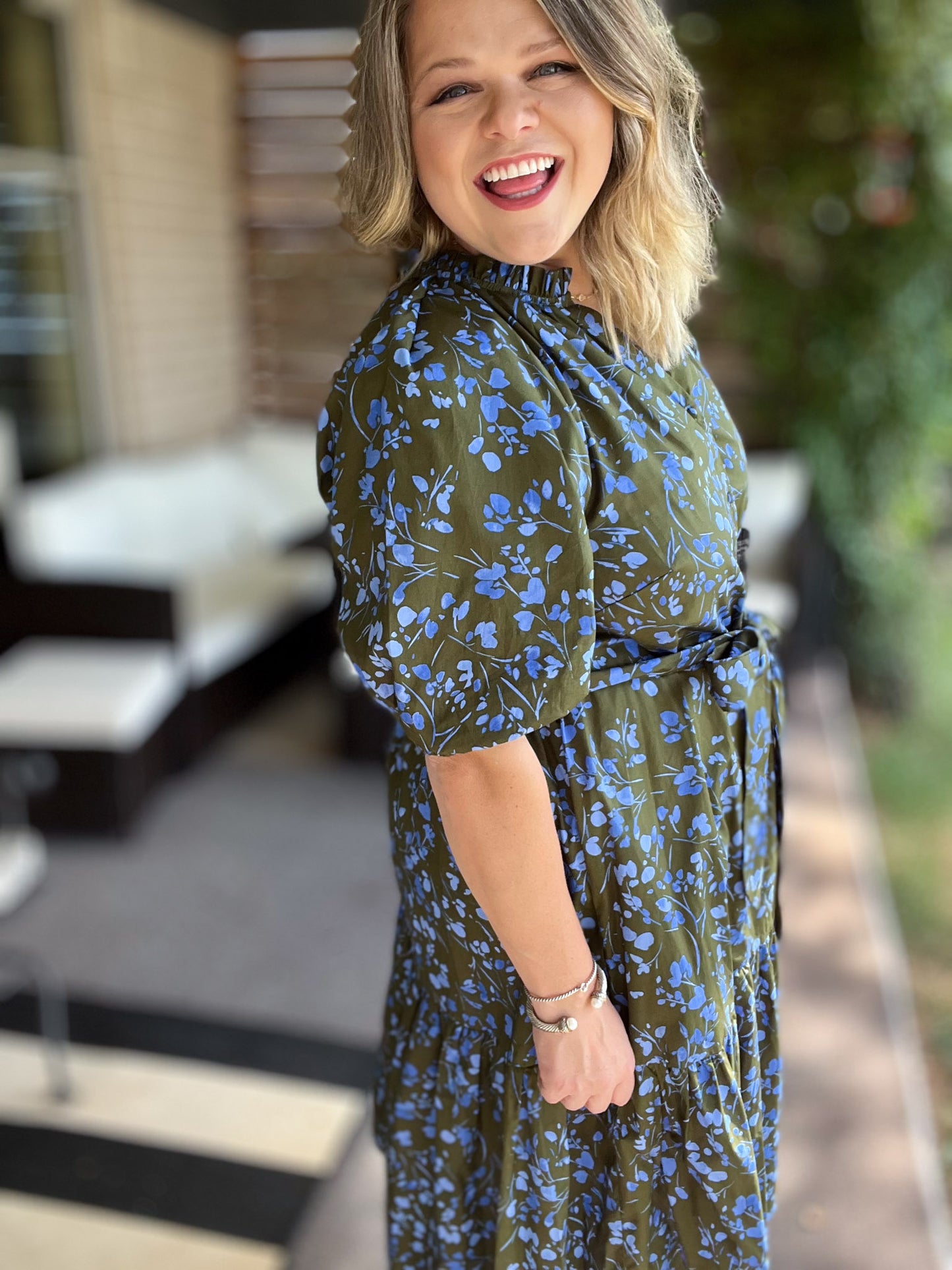 Flourish in Fall Plus-Size Floral Midi Dress