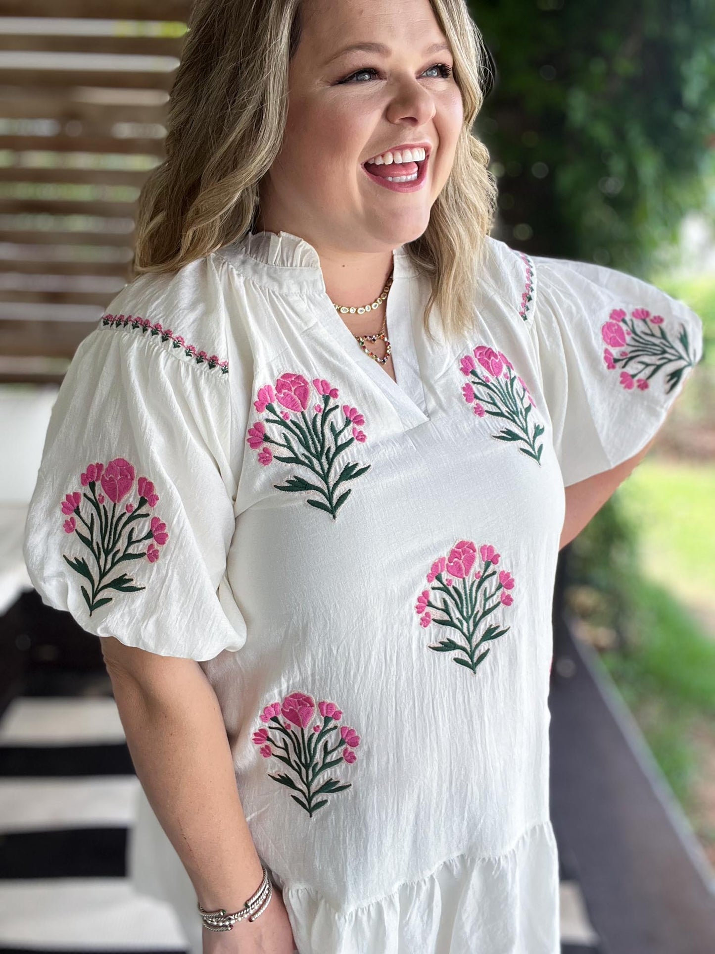 Folklorico Frills Curvy White Embroidered Dress