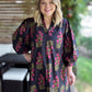 Follow Every Rainbow Curvy Black Blossom Dress