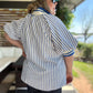 Freedom Stripe Curvy Blue Ribbed Top