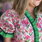 Front Porch Florals Curvy Ruffle Trim Top