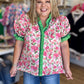 Front Porch Florals Curvy Ruffle Trim Top