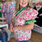 Front Porch Florals Curvy Ruffle Trim Top