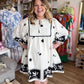 "Give Me Sunshine" Curvy Black & White Stencil Dress