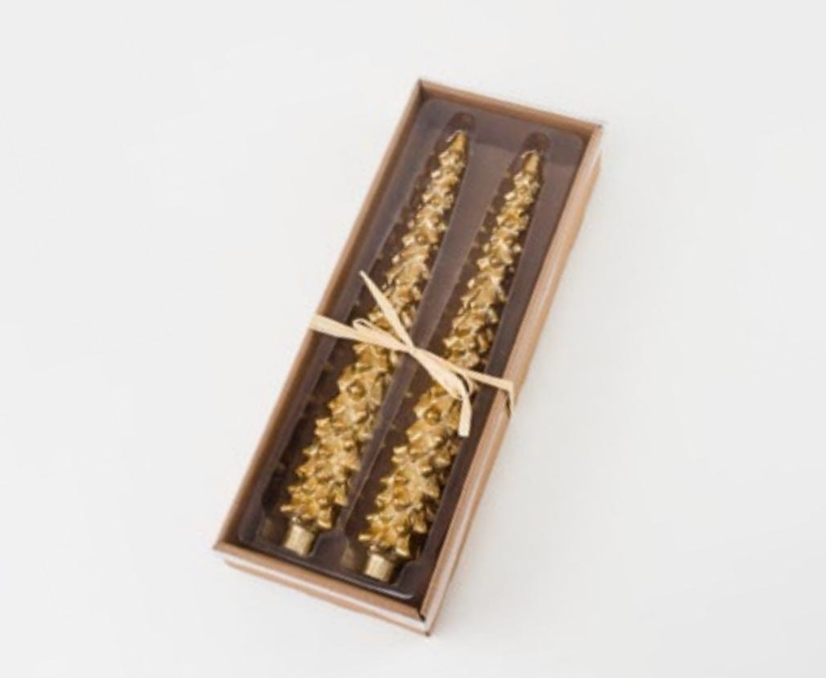 Gold Leaf Tree Candle (Boxed Set of 2)