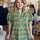 Golden Hour Curvy Green Tulip Top