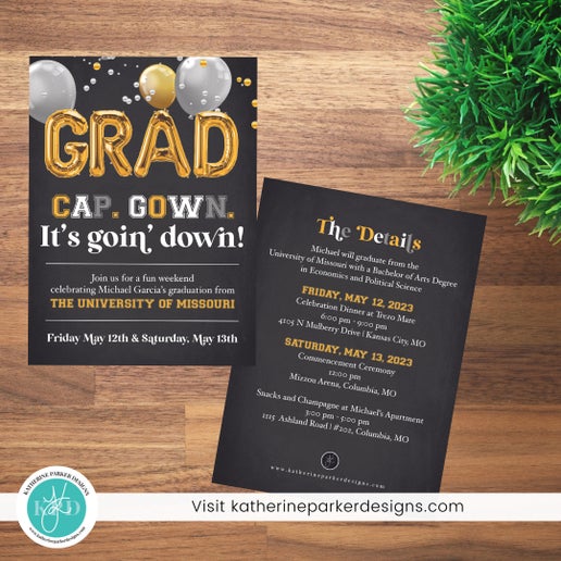 "GRAD" Graduation Party Invitation