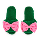 Green & Pink Bow Slippers