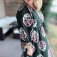 Green with Envy Curvy Flower Patch Midi Dress