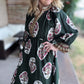 Green with Envy Curvy Flower Patch Midi Dress