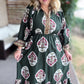 Green with Envy Curvy Flower Patch Midi Dress