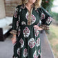 Green with Envy Curvy Flower Patch Midi Dress