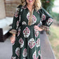Green with Envy Curvy Flower Patch Midi Dress