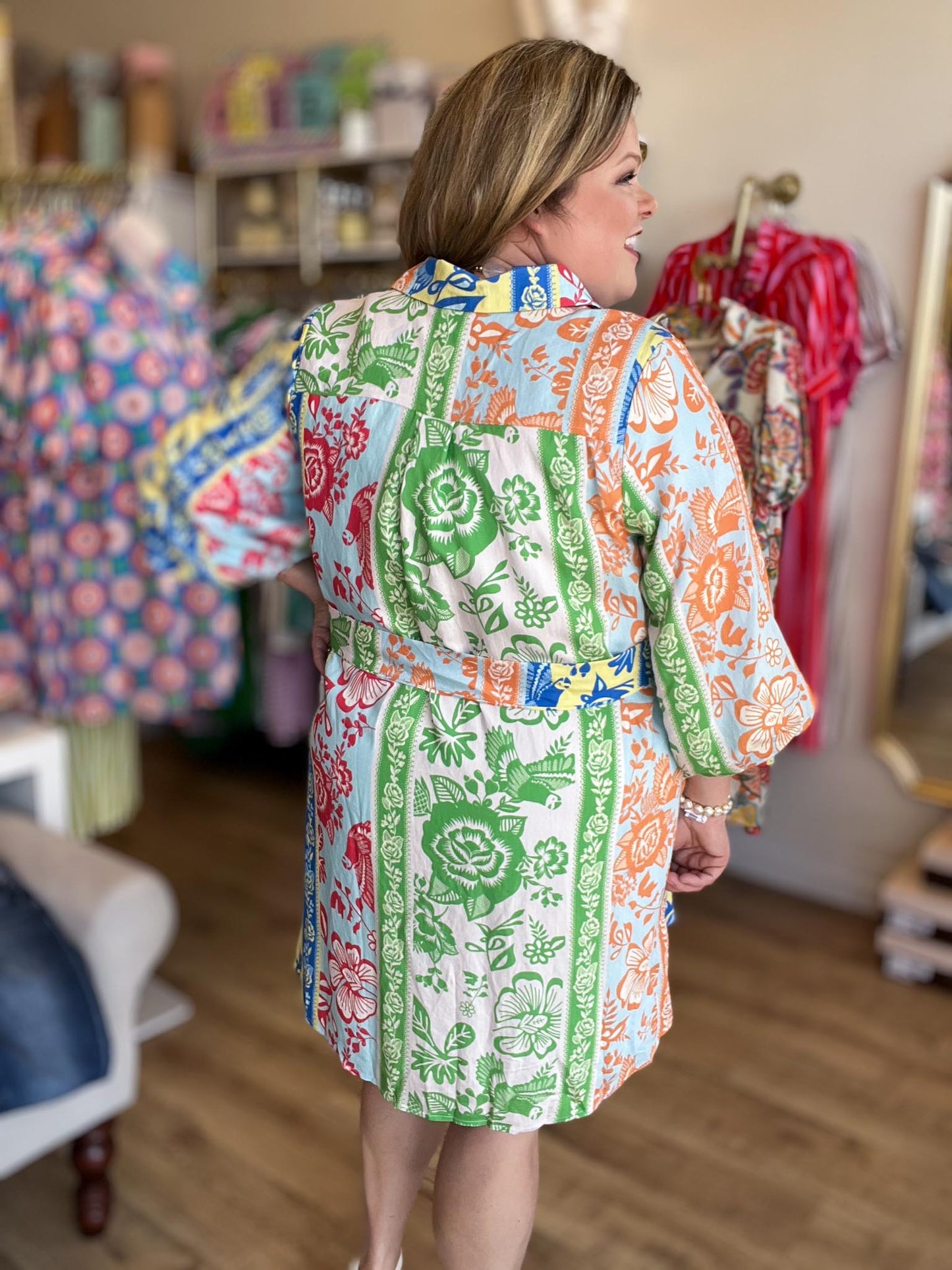 Guest of Honor Curvy Botanical Mini Dress