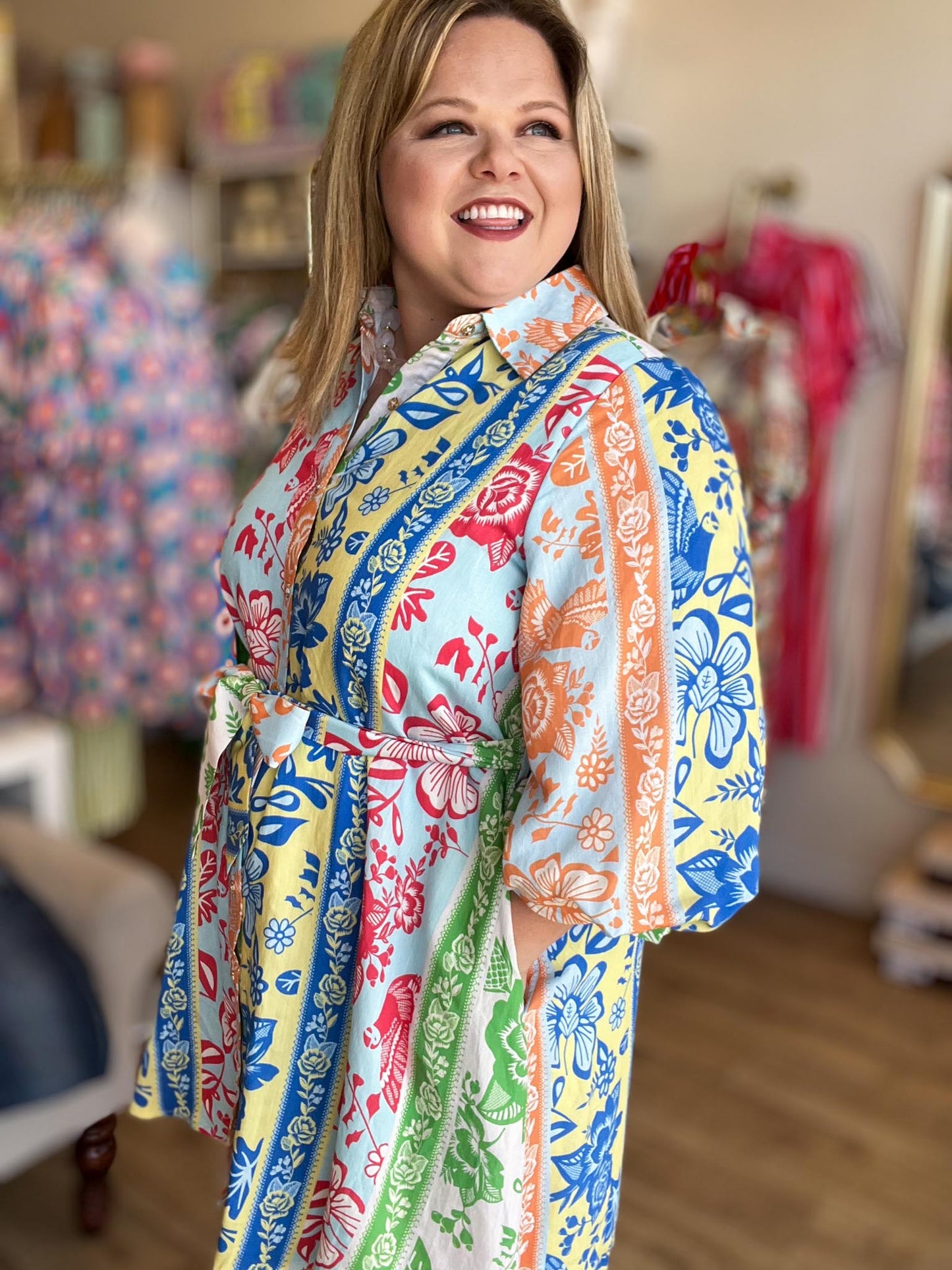 Guest of Honor Curvy Botanical Mini Dress