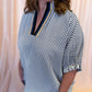 Hail Mary Curvy Navy Stripe Dolman Top