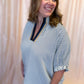 Hail Mary Curvy Navy Stripe Dolman Top