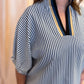 Hail Mary Curvy Navy Stripe Dolman Top