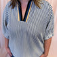 Hail Mary Curvy Navy Stripe Dolman Top