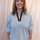 Hail Mary Curvy Navy Stripe Dolman Top