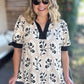 Happy Honeybee Curvy Embroidered Top