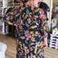 Harvest Blooms Curvy Black Floral Midi Dress