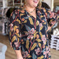 Harvest Blooms Curvy Black Floral Midi Dress