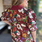 Harvest Blooms Curvy Merlot Floral Top