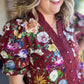 Harvest Blooms Curvy Merlot Floral Top