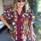 Harvest Blooms Curvy Merlot Floral Top