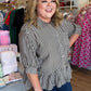 Harvest Check Curvy Olive Gingham Peplum Top