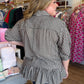 Harvest Check Curvy Olive Gingham Peplum Top