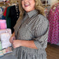 Harvest Check Curvy Olive Gingham Peplum Top