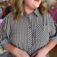 Harvest Check Curvy Olive Gingham Peplum Top