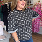 Harvest Haze Curvy Black and White Floral Top