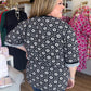 Harvest Haze Curvy Black and White Floral Top