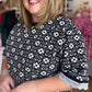 Harvest Haze Curvy Black and White Floral Top