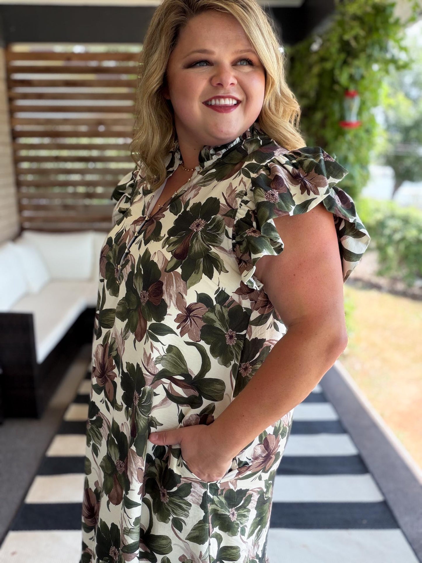 Harvest Hues Curvy Floral Midi Dress