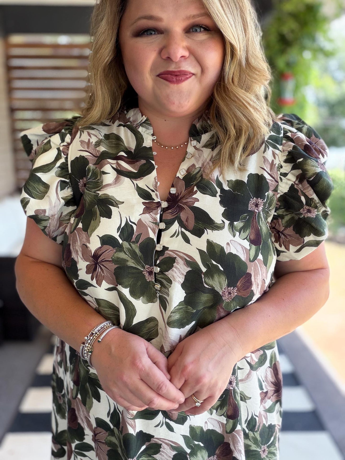 Harvest Hues Curvy Floral Midi Dress