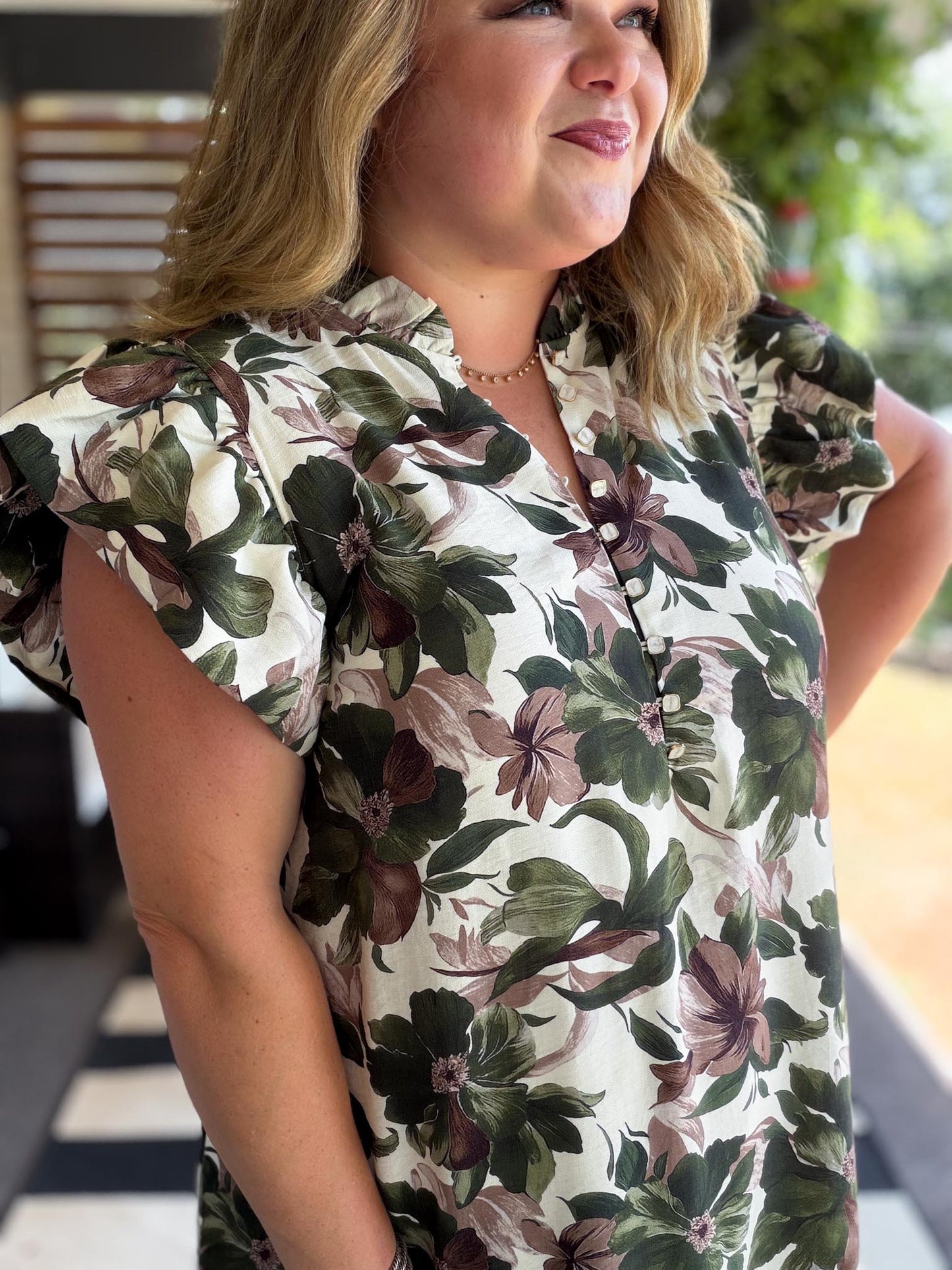 Harvest Hues Curvy Floral Midi Dress