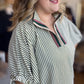 Herbal Rhythm Curvy Olive Stripe Dolman Top
