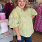 Hey There, Honeydew Plus-Size Green Stripe Top