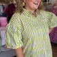Hey There, Honeydew Plus-Size Green Stripe Top