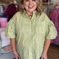 Hey There, Honeydew Plus-Size Green Stripe Top